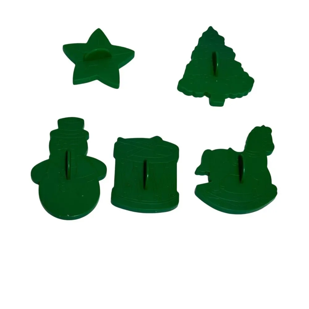 Vintage WILTON Christmas Cookie Cutters Plastic Set of 10 - 1998